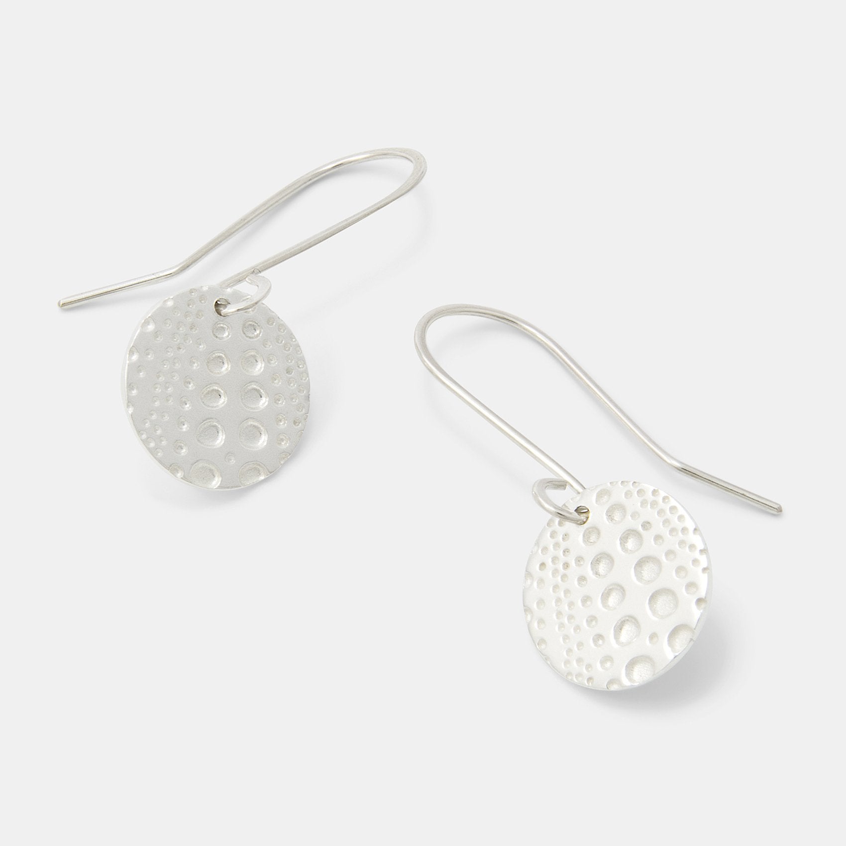 Sea urchin texture silver drop earrings - Simone Walsh Jewellery Australia