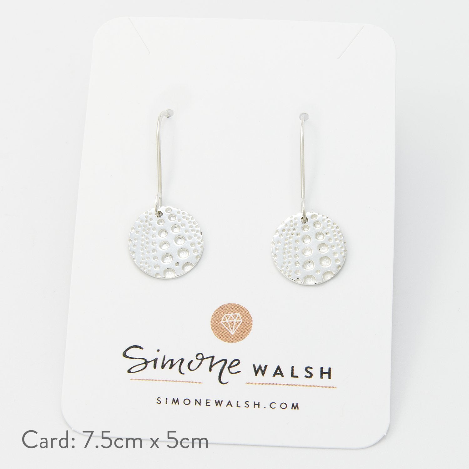 Sea urchin texture silver drop earrings - Simone Walsh Jewellery Australia