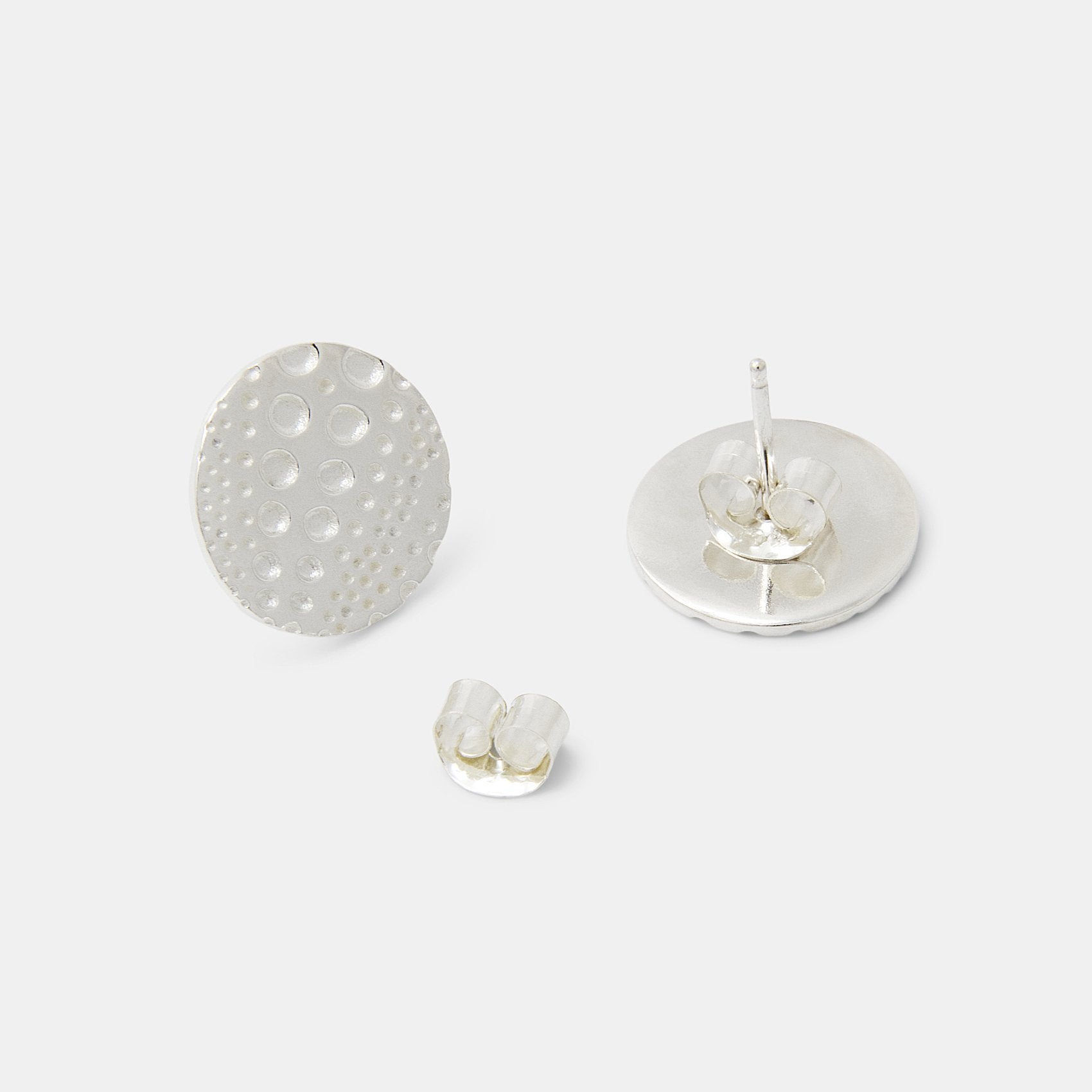Sea urchin texture silver stud earrings - Simone Walsh Jewellery Australia