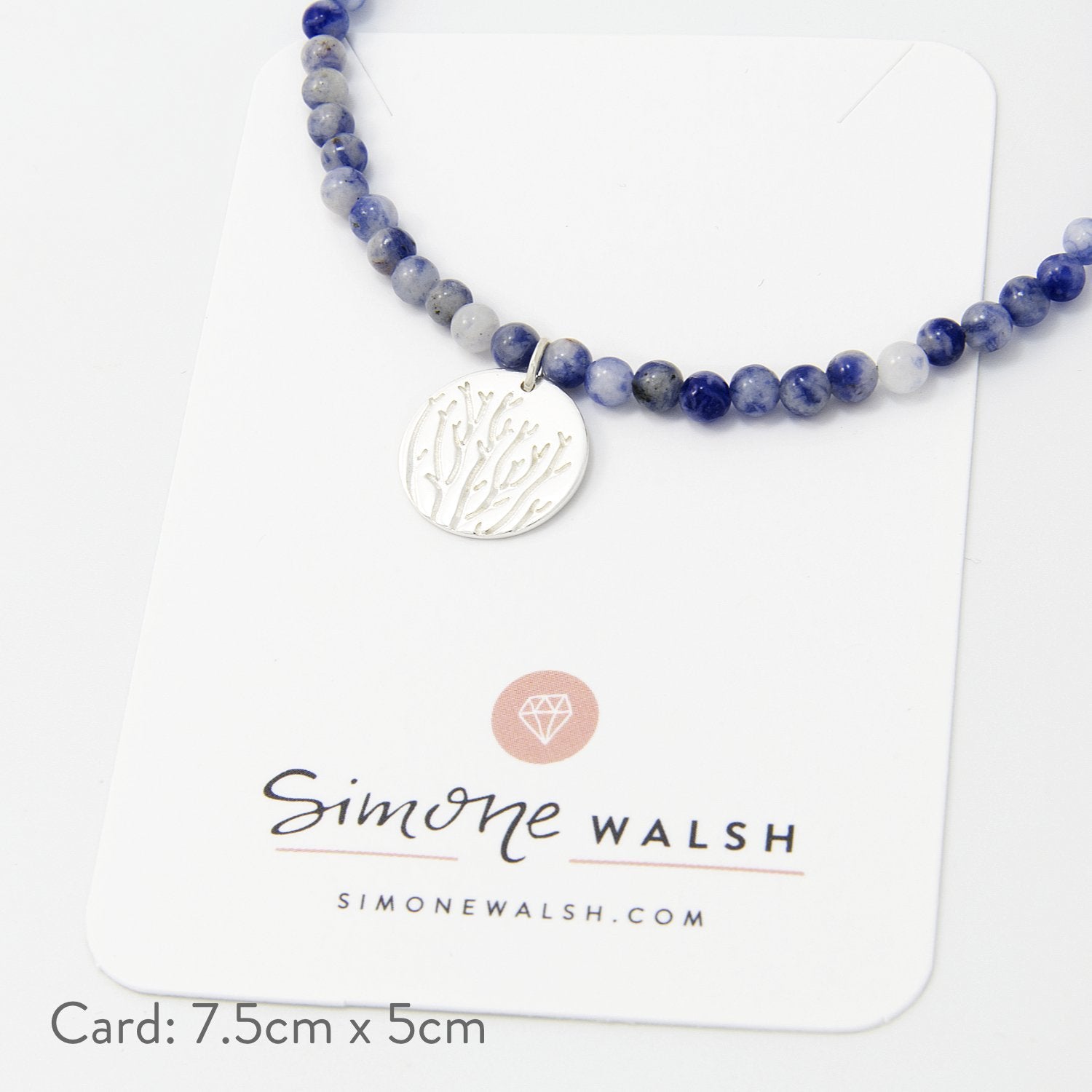 Seagrass texture on sodalite beaded bracelet - Simone Walsh Jewellery Australia