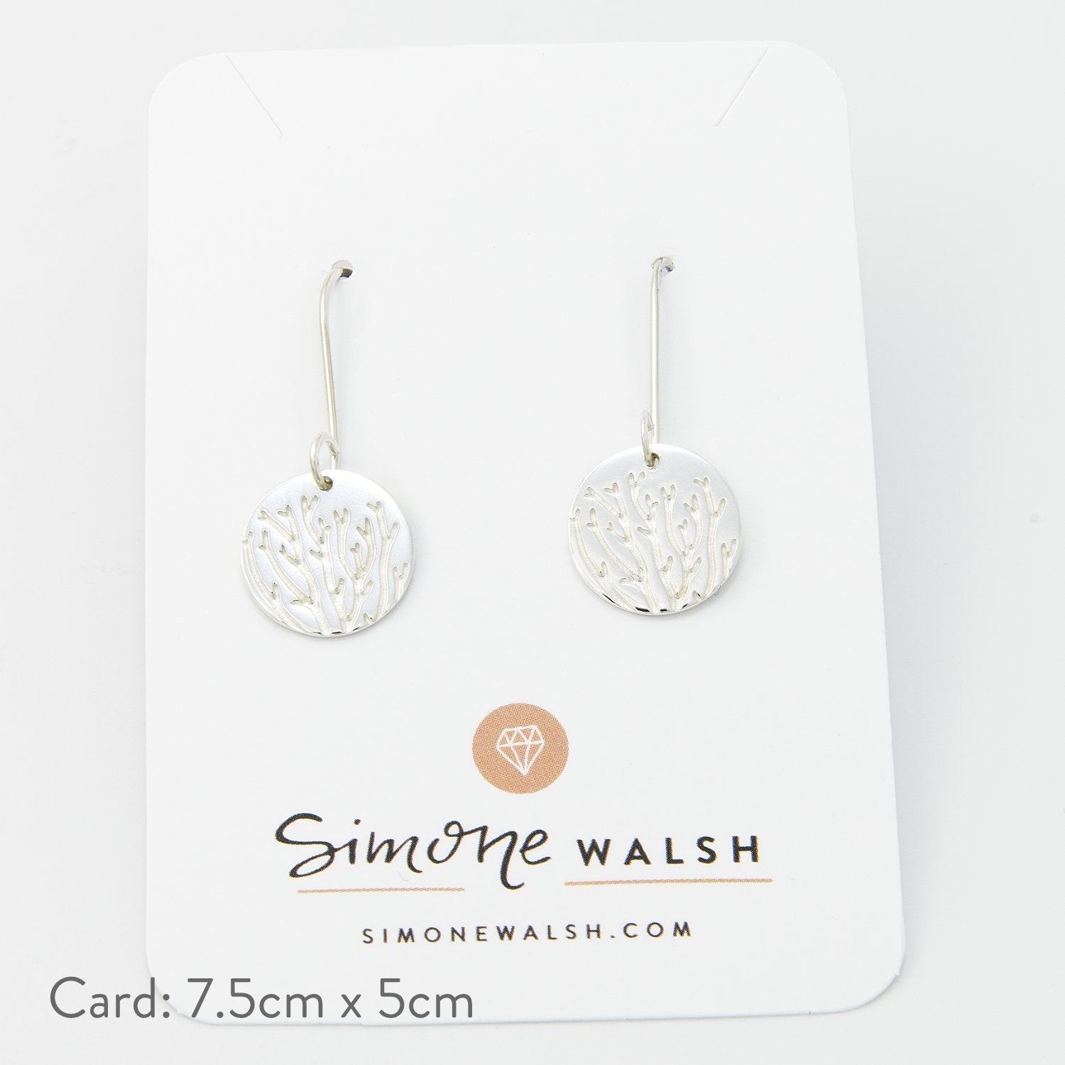 Seagrass texture silver drop earrings - Simone Walsh Jewellery Australia