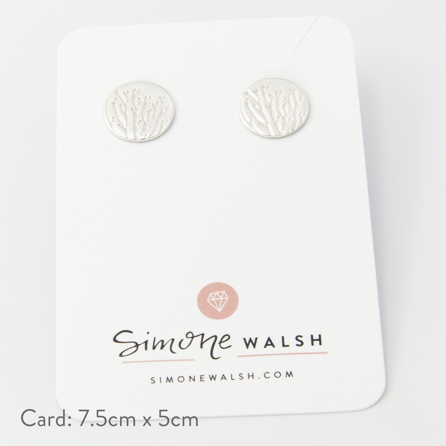 Seagrass texture silver stud earrings - Simone Walsh Jewellery Australia