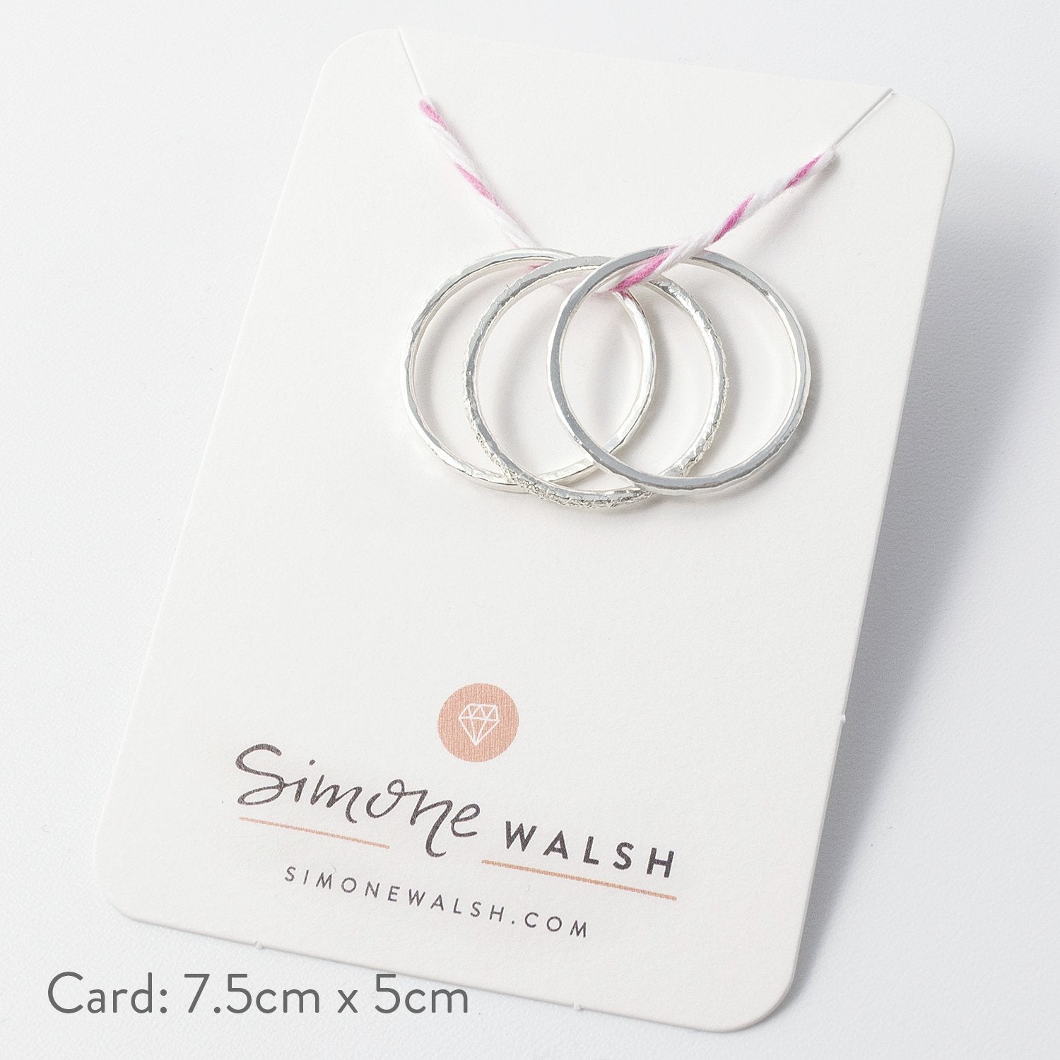 Silver stacking rings set - Simone Walsh Jewellery Australia