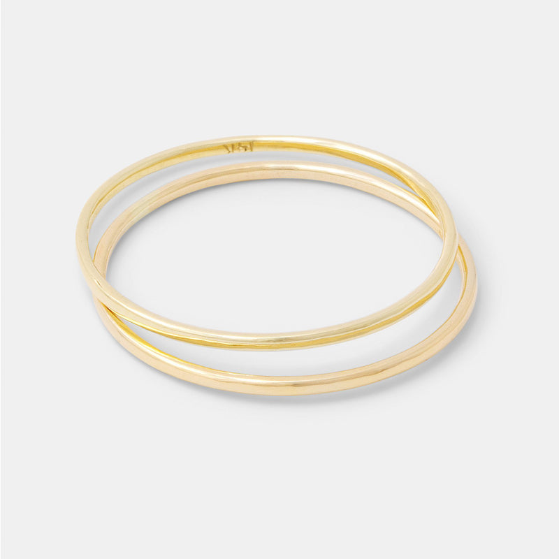 Solid Gold Stacking Rings Set (2) - 14ct Stackable Rings Australia