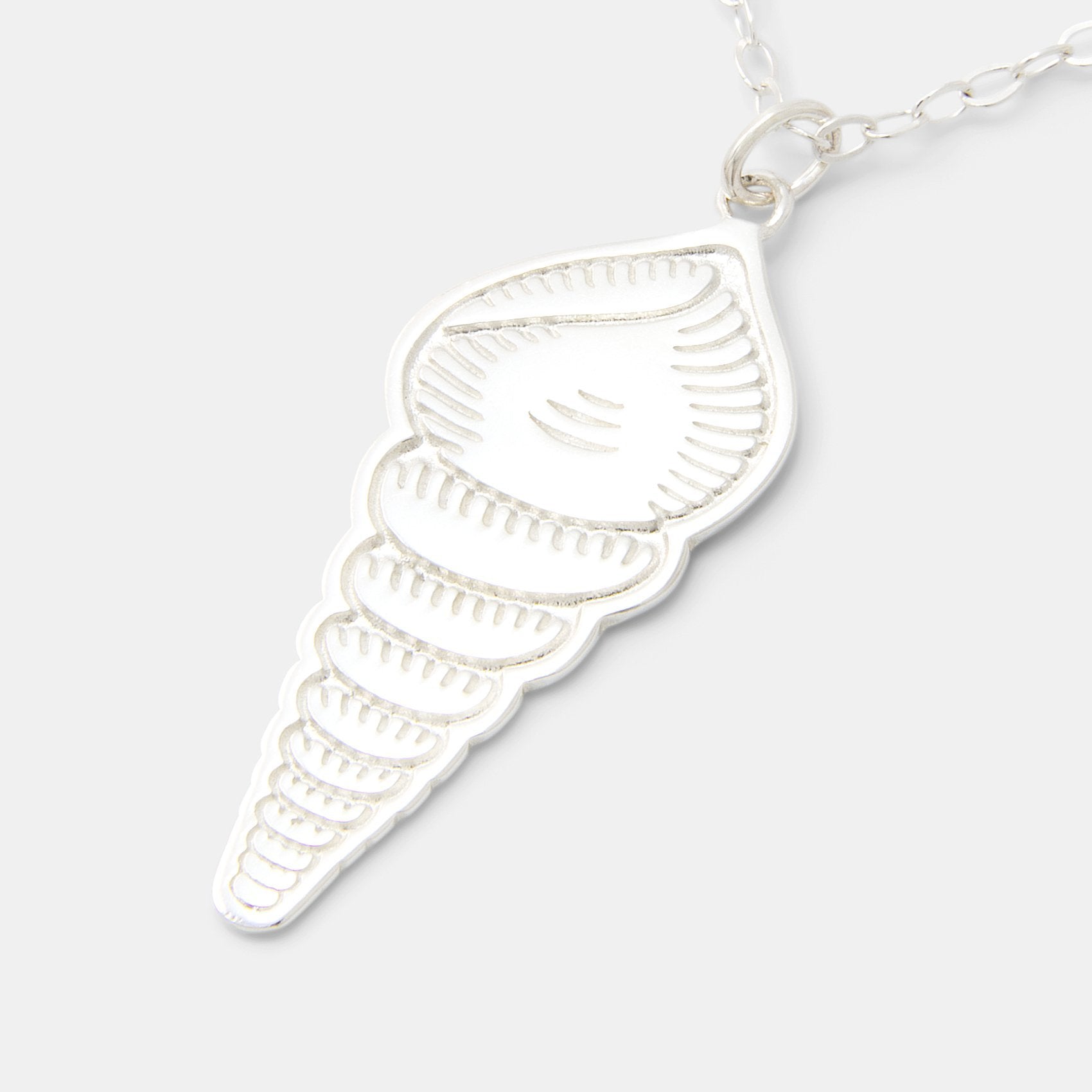 Spiral shell silver pendant necklace - Simone Walsh Jewellery Australia