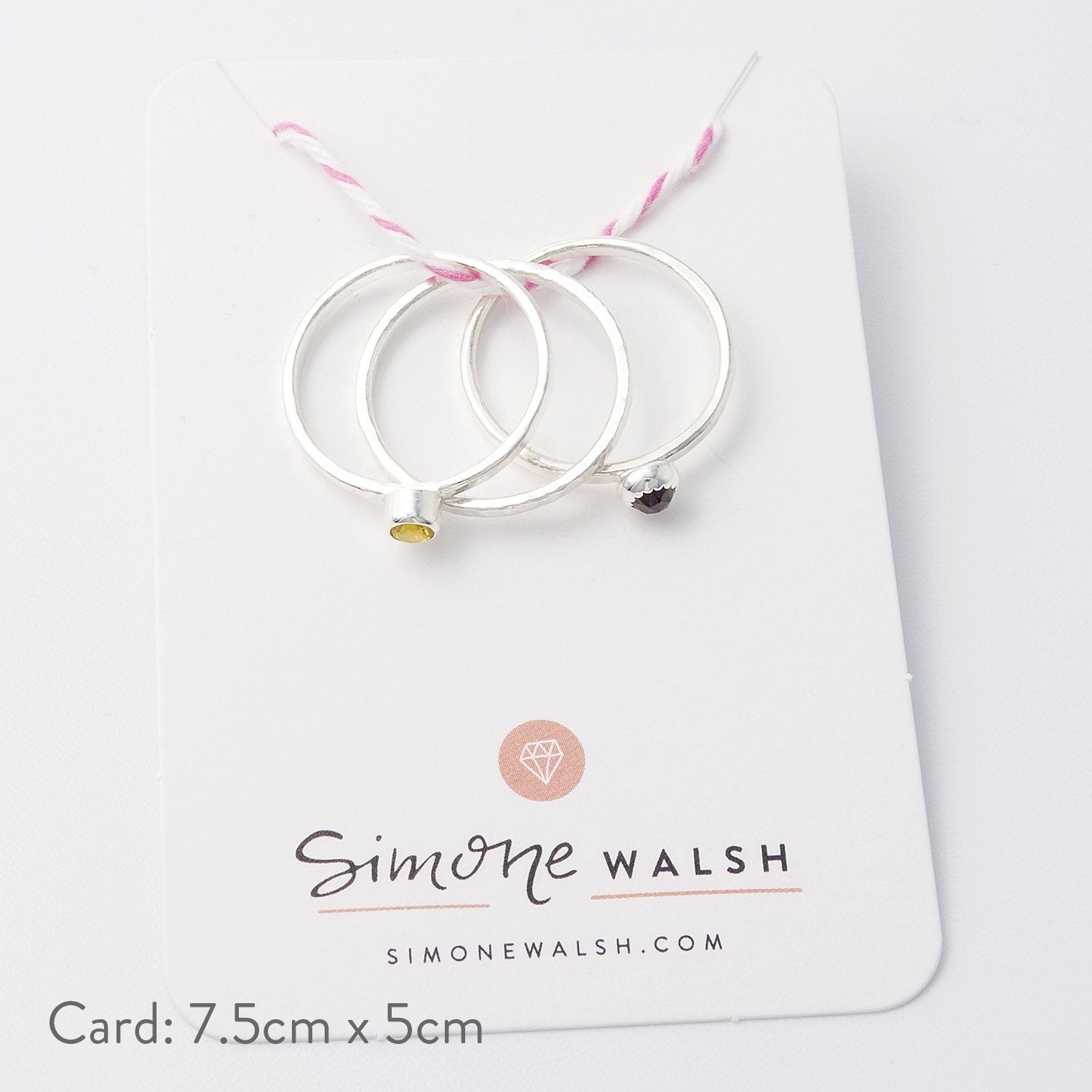 Stacking rings set: garnet & topaz - Simone Walsh Jewellery Australia