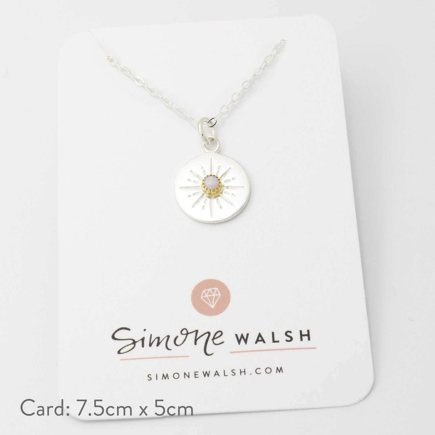 Starburst & opal amulet necklace - Simone Walsh Jewellery Australia