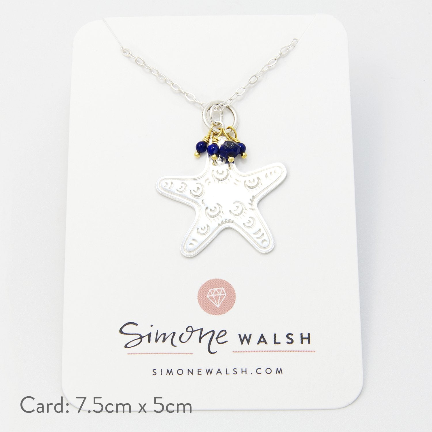 Starfish & lapis lazuli cluster necklace - Simone Walsh Jewellery Australia