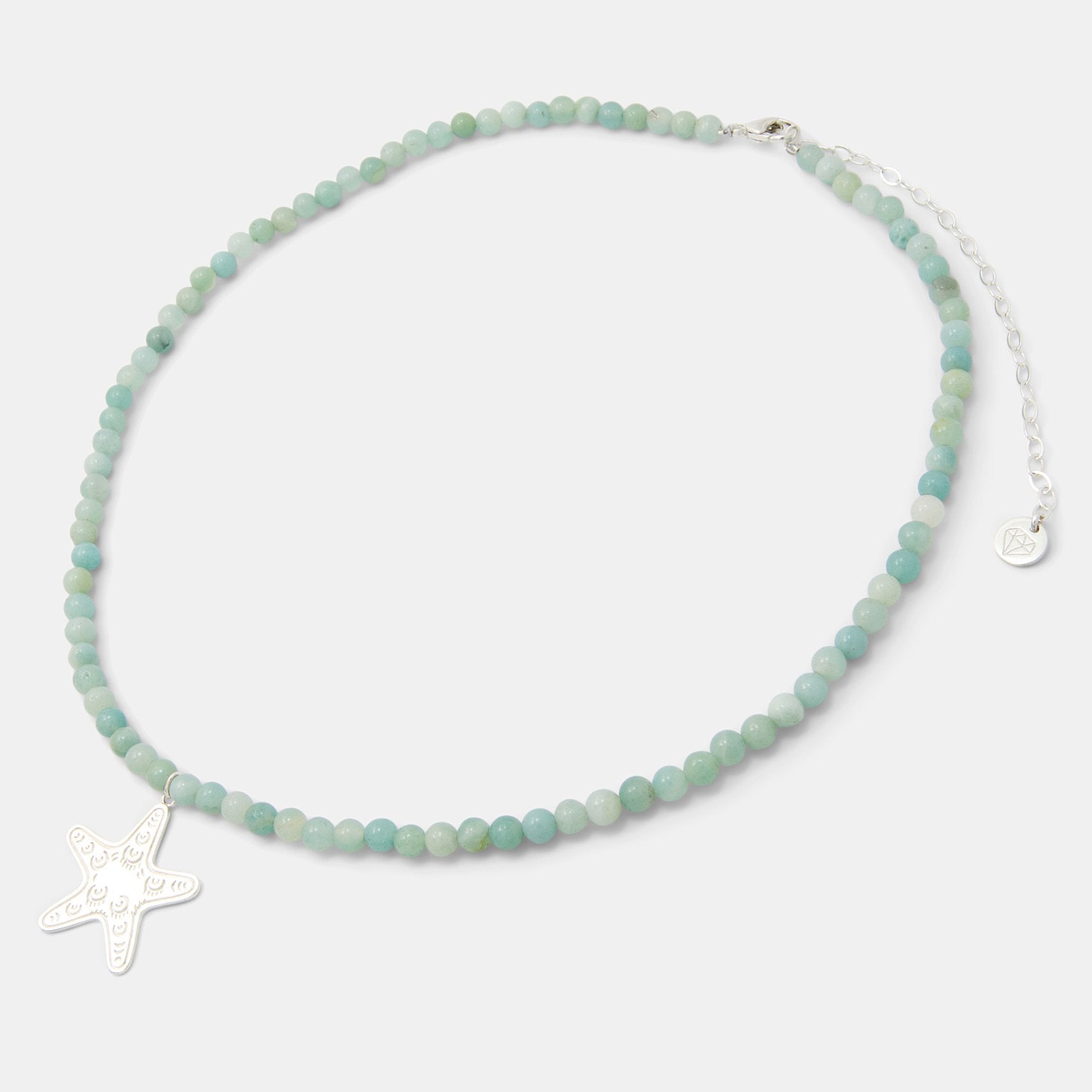 Starfish pendant on amazonite beaded necklace - Simone Walsh Jewellery Australia