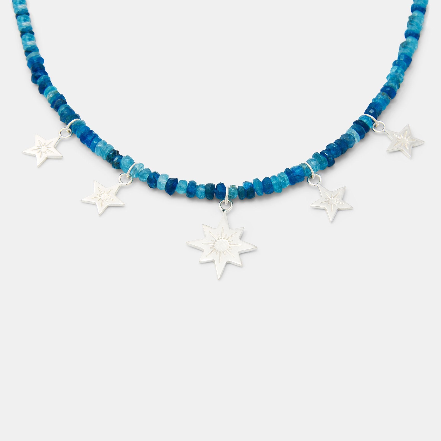 Stars & apatite beaded necklace - Simone Walsh Jewellery Australia