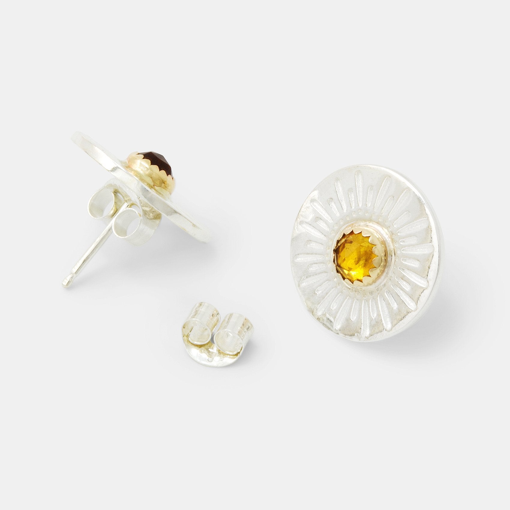 Sunburst & citrine amulet earrings - Simone Walsh Jewellery Australia
