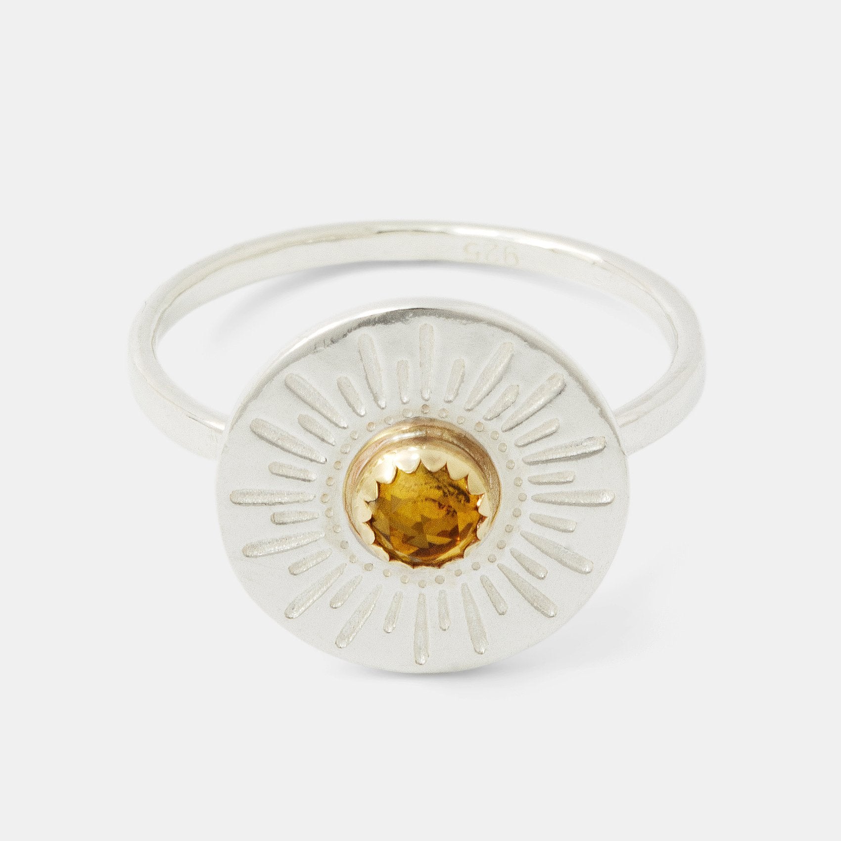 Sunburst & citrine amulet ring - Simone Walsh Jewellery Australia
