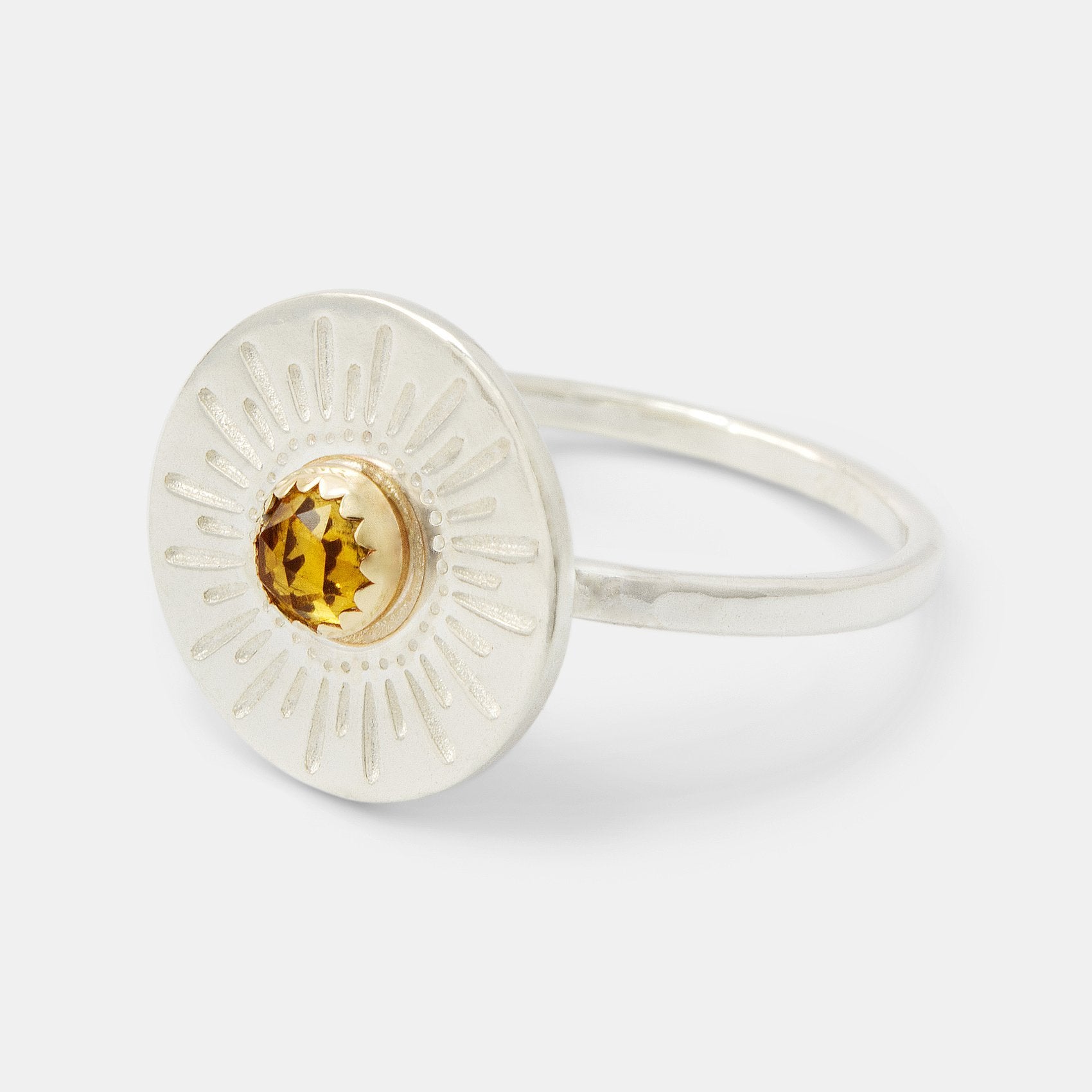 Sunburst & citrine amulet ring - Simone Walsh Jewellery Australia