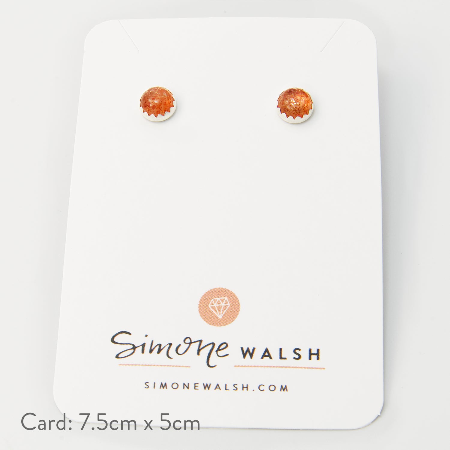 Sunstone Silver Stud Earrings - Simone Walsh Jewellery Australia