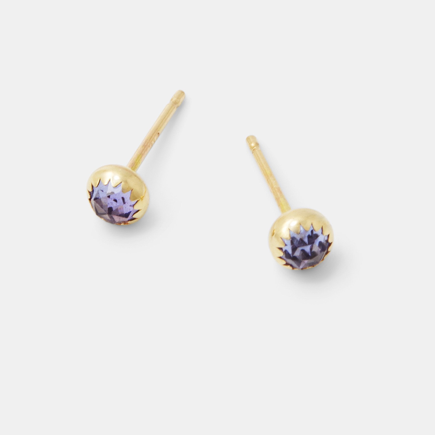 Tanzanite & gold stud earrings - Simone Walsh Jewellery Australia