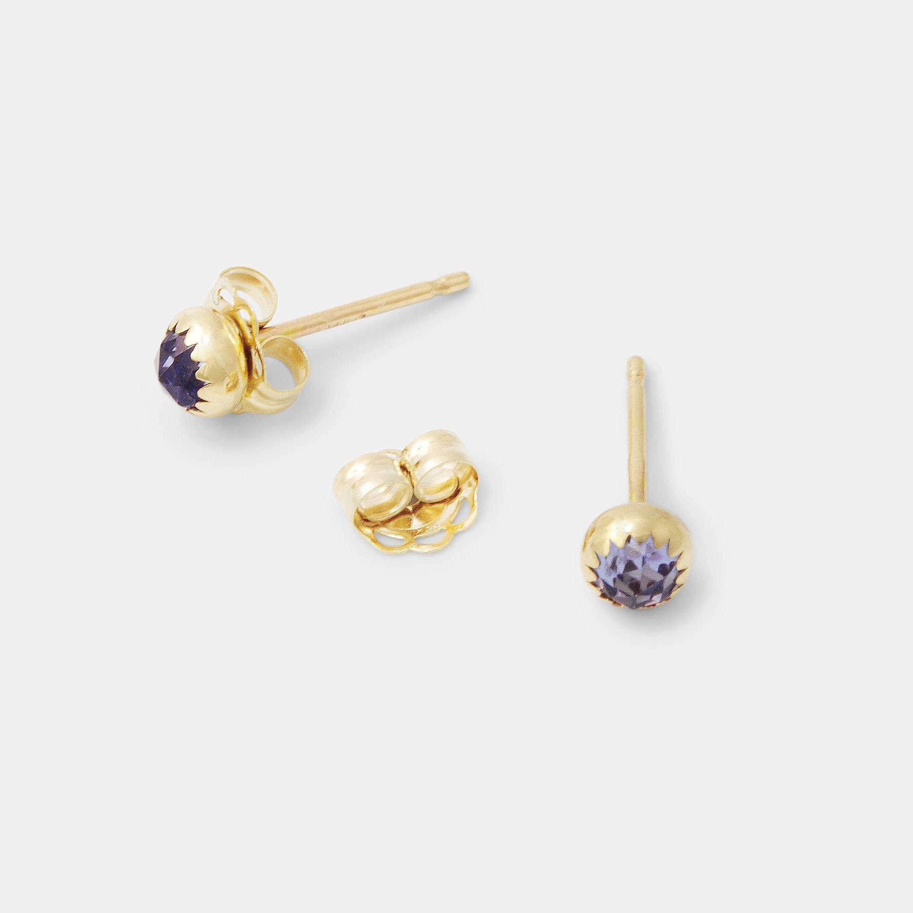 Tanzanite & gold stud earrings - Simone Walsh Jewellery Australia