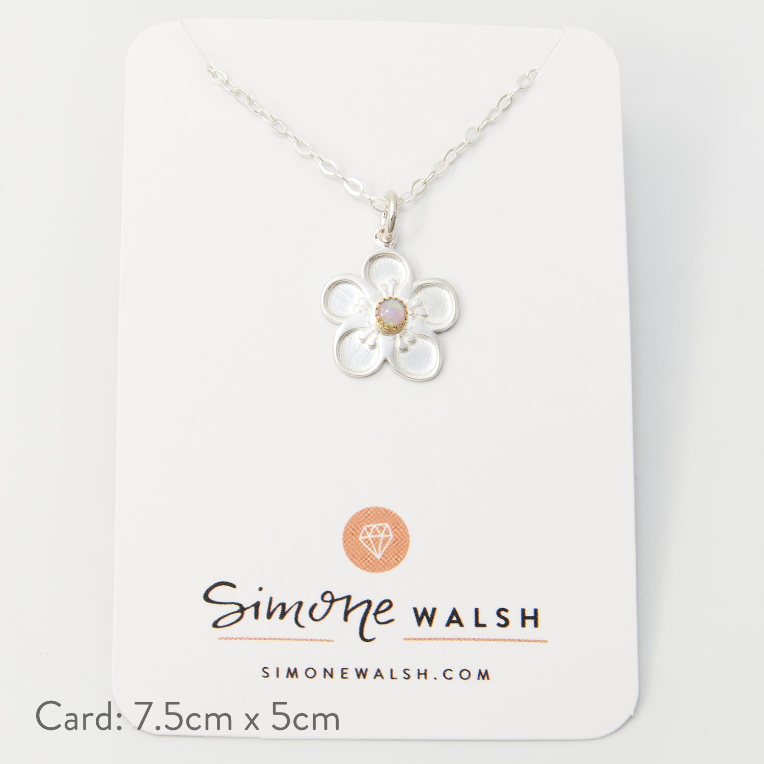 Tea Tree Flower & Opal Pendant Necklace - Simone Walsh Jewellery Australia
