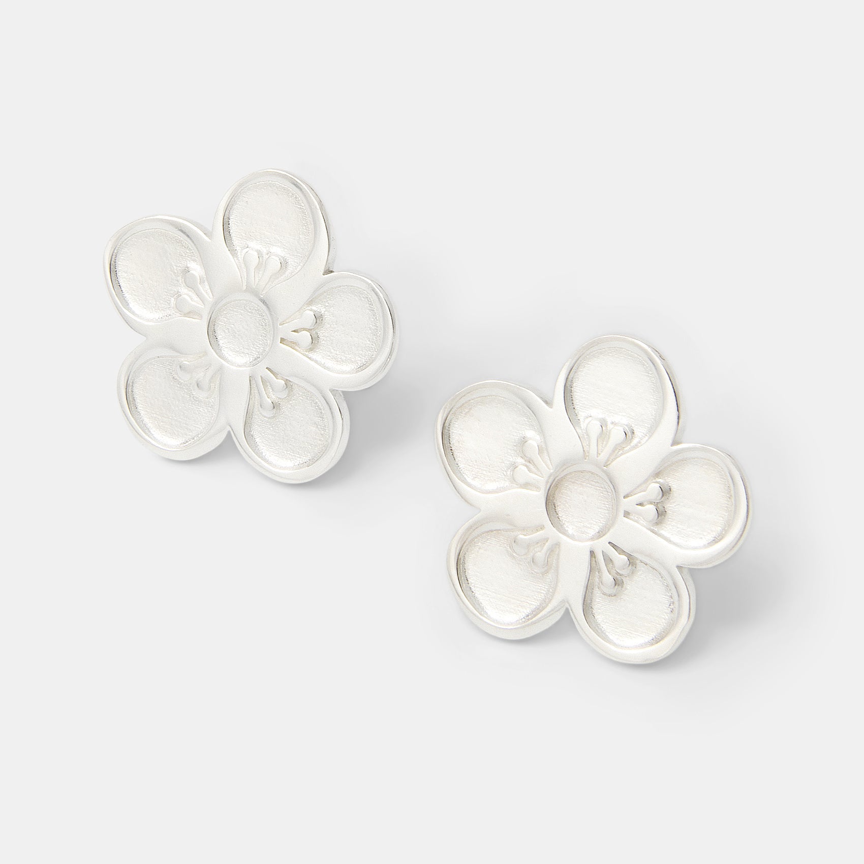 Tea Tree Flower Silver Stud Earrings - Simone Walsh Jewellery Australia