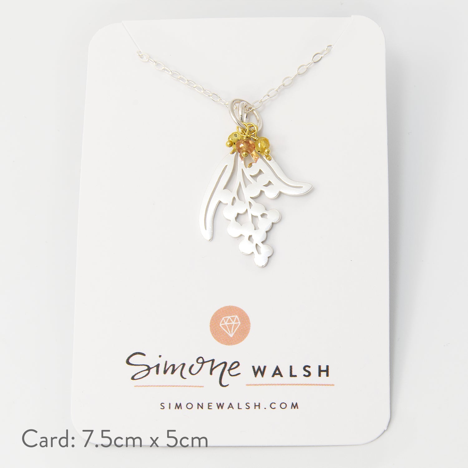 Wattle Branch & Yellow Sapphires Necklace - Simone Walsh Jewellery Australia