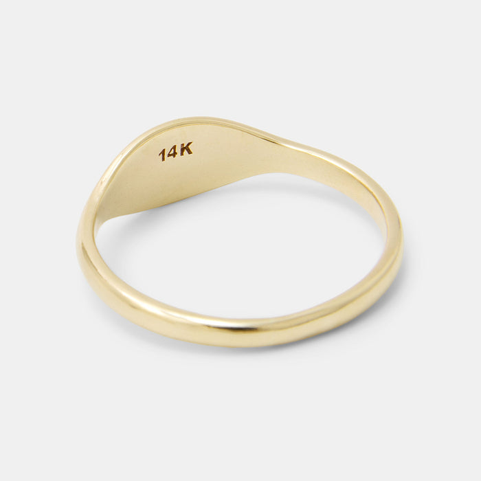 Wattle Flower Solid Gold Signet Ring (14ct) - Australian Design