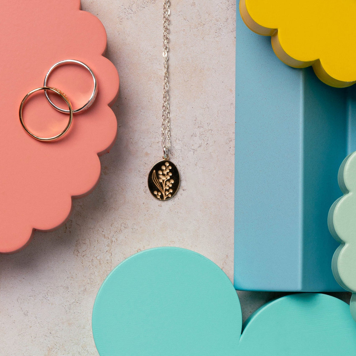 Wattle Flower Solid Gold Signet Ring (14ct) - Australian Design