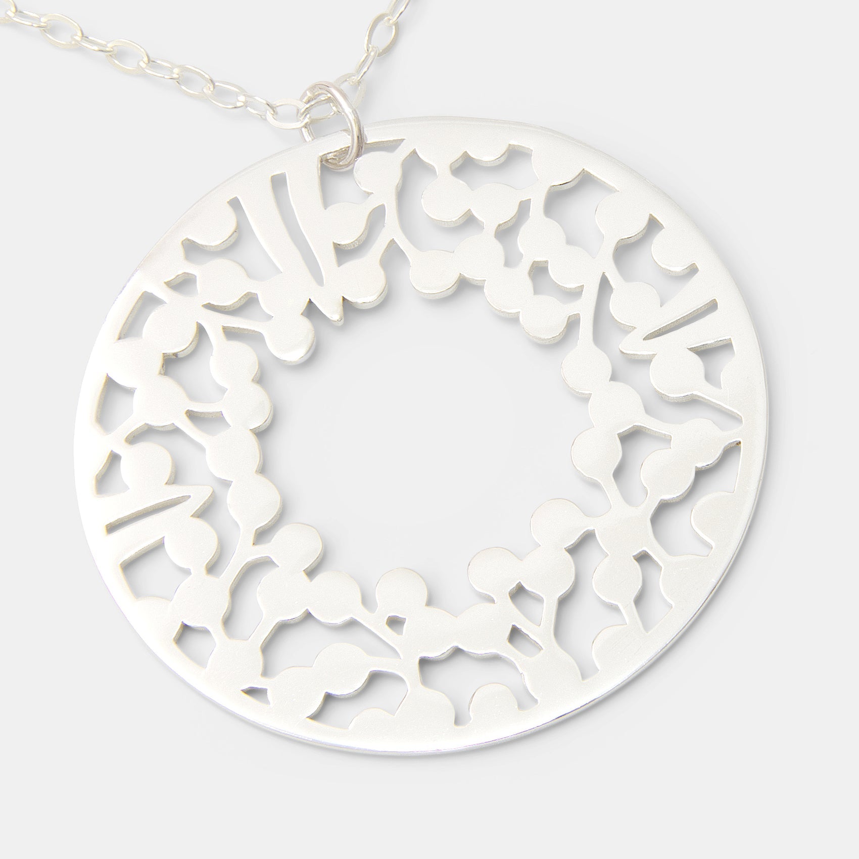 Wattle Wreath Silver Pendant Necklace - Simone Walsh Jewellery Australia